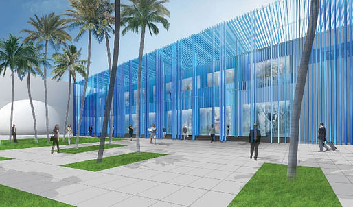 Facade of Miami Design District's new mixed-use building by Sou Fujimoto. Image courtesy of Nadine Johnson & Associates, Inc.