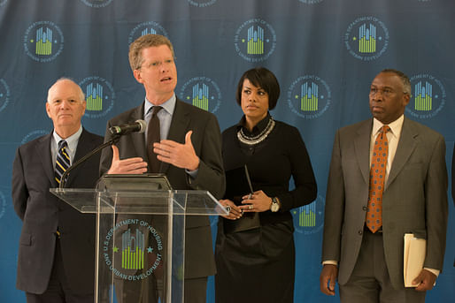 Shaun Donovan, center, is running to become the new mayor of New York City. Image courtesy of Sammy Mayo, Jr.