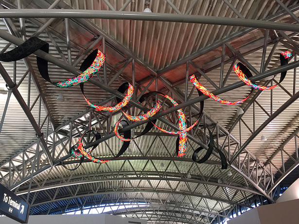 ©Daniel Canogar Tendril. Permanent Public Art by Daniel Canogar at Tampa Intl. Airport in Florida, Main Terminal