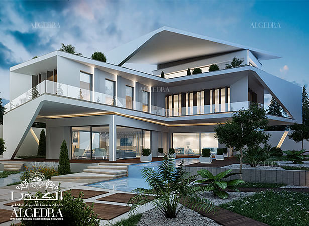 Modern villa elevation design