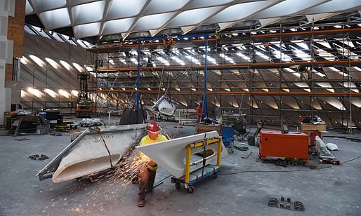 Work progresses on The Broad museum in Los Angeles, which will share a block with the Museum of Contemporary Art and Frank Gehry’s Walt Disney Concert Hall. (The Guardian; Photograph: Matt McClain/Washington Post)
