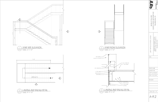 A-9.2 LOBBY STAIR PLAN, ELEVATIONS, AND DETAILS