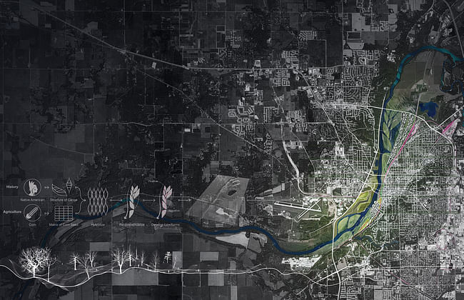 Natural Water as Cultural Water / A 30 Year Plan for Wabash River Corridor in Lafayette by Daniel (Zhicheng) Xu - ASLA 2013 Student Excellence Award Winner. Image courtesy of Daniel Xu.