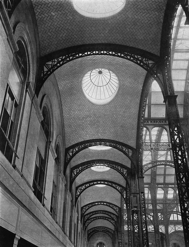 In 1910, the Guastavino Company was actively working on both Grand Central Terminal and Pennsylvania Station (pictured here). Guastavino vaulting provided stations architects with an efficient structural solution that gave the impression of solidity and permanence. The structural tile also served as an attractive decorative finish to expansive structures. Pennsylvania Station and Grand Central Terminal, two New York City stations represent the highest achievements of American railroad...