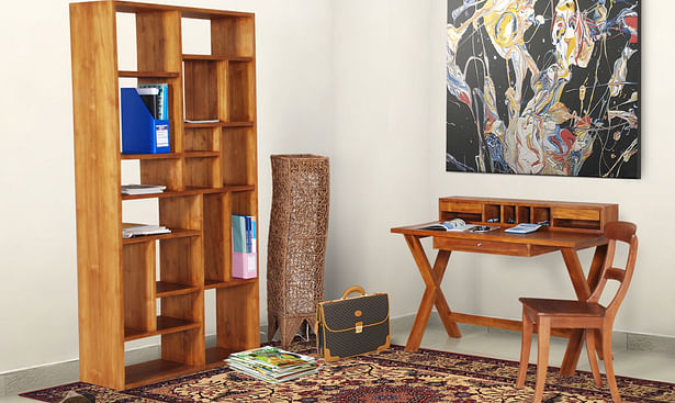 Teak Book Shelve & Writing desk