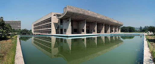 Assembly building by Le Corbusier in Chandigarh, India