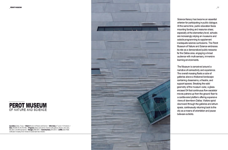 Spread from 'M': The Perot Intro. Image: Morphosis Architects.