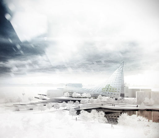 Winner of the Finnish student design competition for a new landmark building in the Koivusaari area of Helsinki: 'Fokka' by Arto Ollila (Image: Arto Ollila)