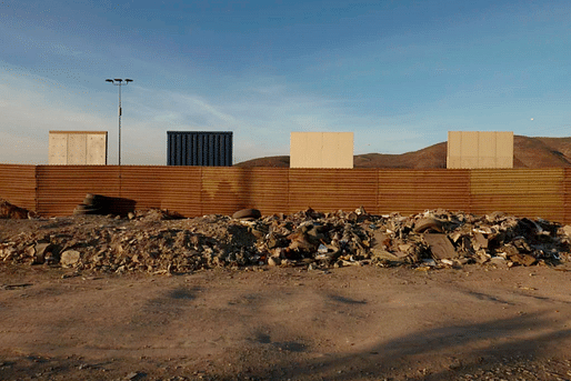 The eight different prototypes of the border wall. Photo courtesy of US Customs and Border Protection, taken by Yesica Uvina.