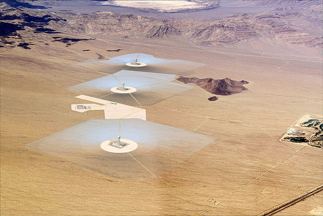 A model rendering of BrightSource Energy’s Ivanpah Solar Power Complex (Image: BrightSource Energy)