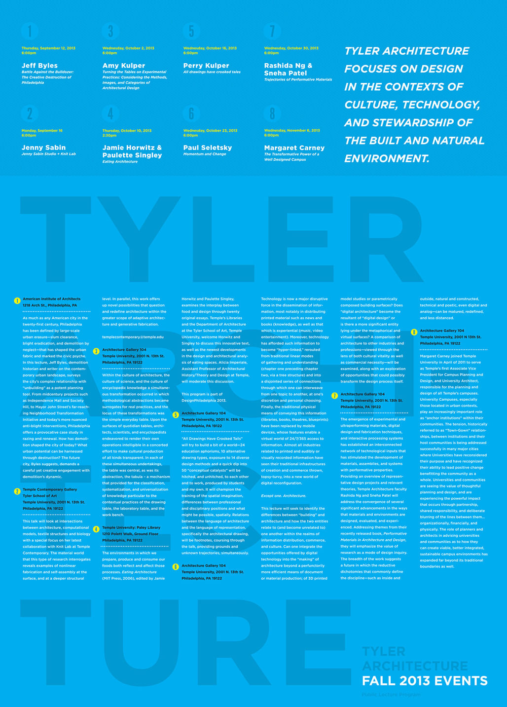 Get Lectured: Temple University Fall '13 | News | Archinect