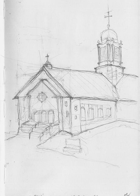 Sketch of St. Paul's Church in Scranton, PA