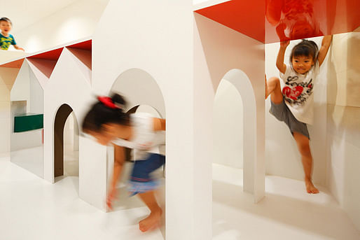 Ten Top Images on Archinect's 'Kids Spaces' Pinterest Board. Pictured: PIXY HALL in Kanagawa, Japan by MORIYUKI OCHIAI ARCHITECTS; Photo: Atsushi Ishida