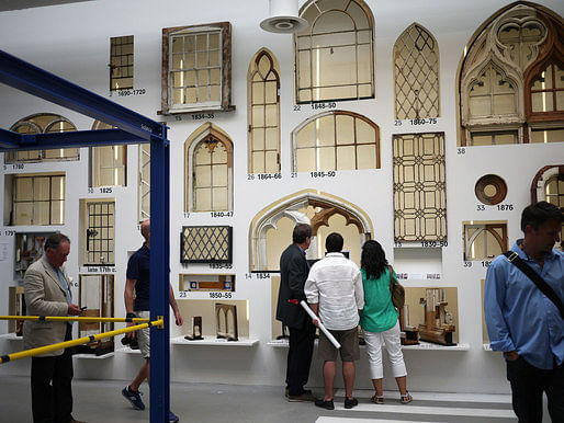 A display of windows at Rem Koolhaas' Venice Biennale exhibition "Fundamentals." Credit: Terri Peters