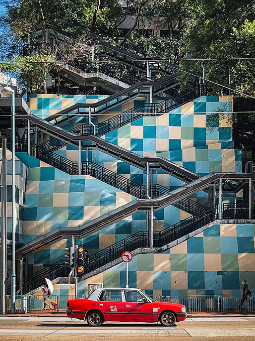 Staircase along a retaining wall by William Shum