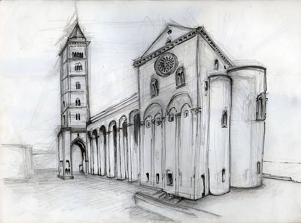Cathedral, Trani , Italy (graphite +ink)