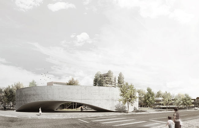 Exterior rendering of the Setúbal Public Library Entry by AND-RÉ (Image: AND-RÉ)