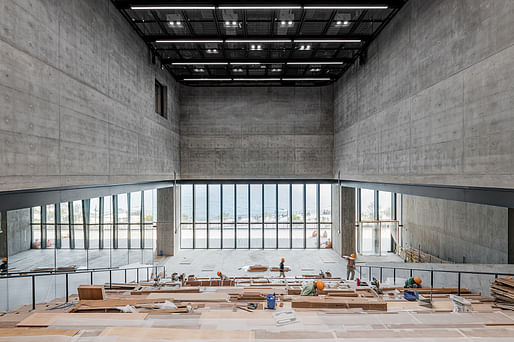 The Grand Stair inside the new M+ museum building. Photo: Kevin Mak © Kevin Mak Courtesy of Herzog & de Meuron