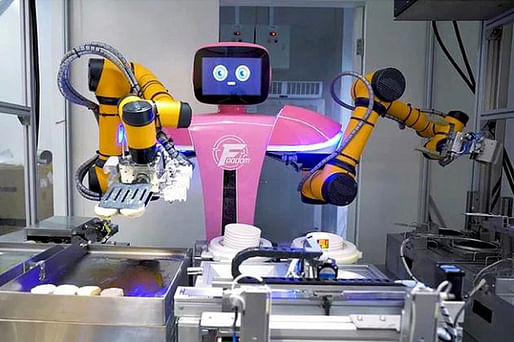 One of 46 robots in Country Garden's newly opened, fully automated restaurant, called Foodom. Image: Qianxi Robotic Catering Group