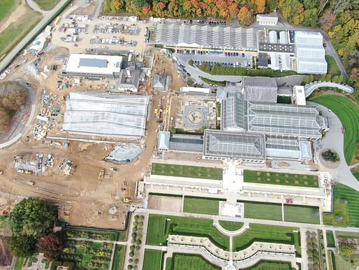 Construction progress on WEISS/MANFREDI’s Longwood Gardens overhaul in Pennsylvania. Image credit: Bancroft Construction Company