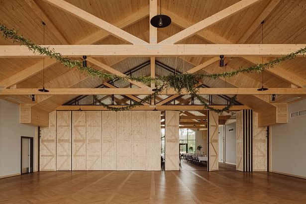 Interior of main banquet hall with sliding wall