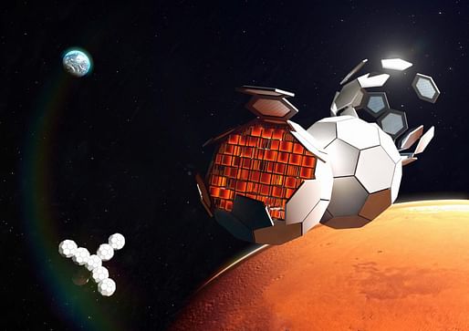 Artist's depiction of TESSERAE at scale, in orbit around Mars. Credit: Artist Rendering of TESSERAE (TU Dortmund)