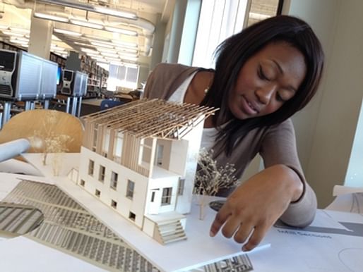Levitta Lawrence, 21, of East Orange, majors in architecture at the New Jersey Institute of Technology and tied for first place with her modern home designed with an inverted truss. (Photo: Eunice Lee/The Star-Ledger)