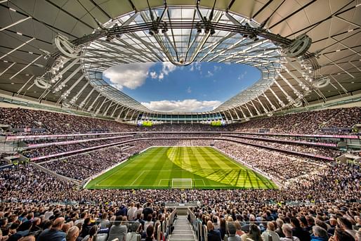 Tottenham Hotspur Stadium in London, designed by Populous. Image © Edward Hill, image courtesy of Populous