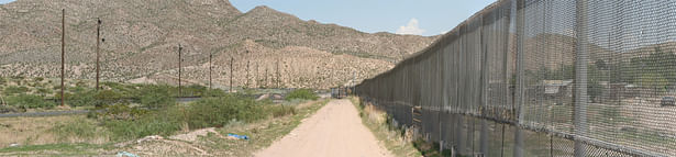 Border fencing at the outskirts of El Paso, TX