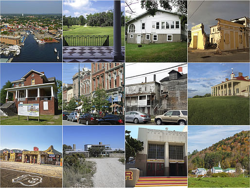 The 11 'America's Most Endangered Historic Places' sites and 1 'Watch Status' site for 2018. (Images via savingplaces.org)