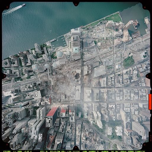 The World Trade Center site following the 9/11 attacks, Image courtesy of National Oceanic and Atmospheric Administration.