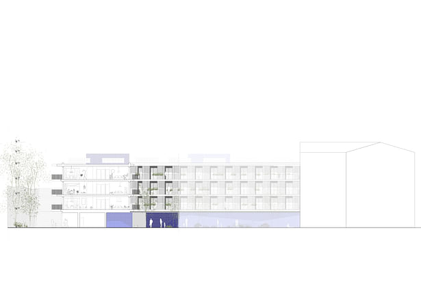 Domingo - Facade/Section (Plot D - Almada Affordable Housing)