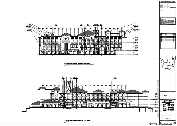 Work Sample - Exterior Elevations at Central Wing