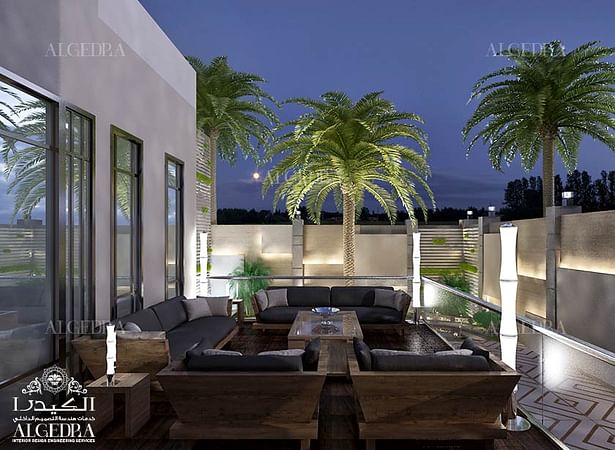 Luxury villa terrace design in Dubai