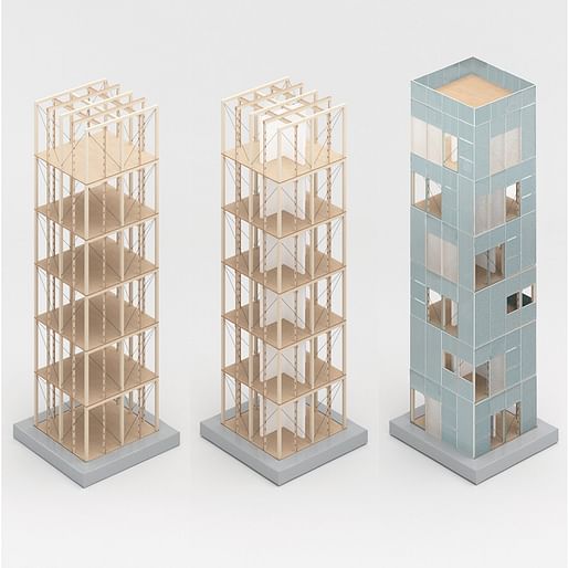 1st Prize Winner 'Remedy Towers' by Jihoon Kim and Brenna Elise Franse. Image courtesy Buildner