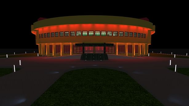 Auditorium Lighting Design - Dynamic RGB LED Facade Lighting Scene