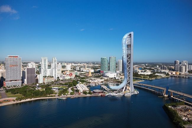 Rendering of Miami's proposed SkyRise tourist tower. (Image via skyrisemiami.com)