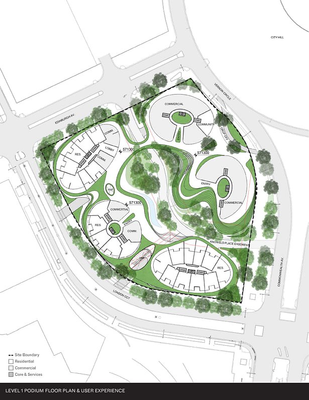 Marion Park Masterplan - level 1 podium floor plan © Contreras Earl Architecture