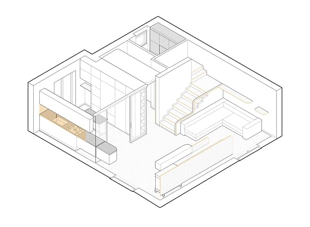 axonometry of the intervention