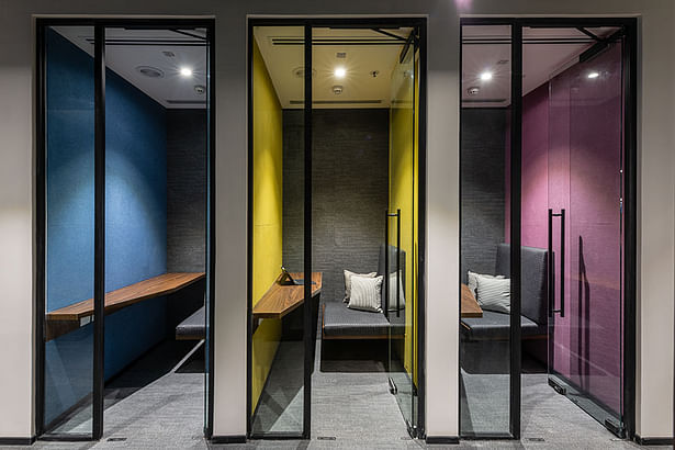 Phone booths at BrowserStack Mumbai designed by Space Matrix