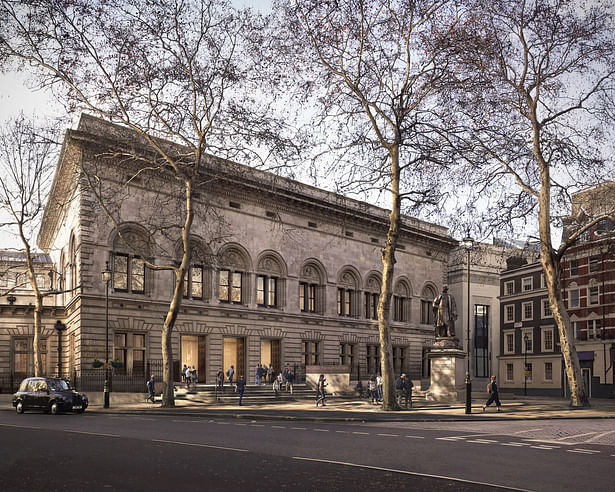 Proposed forecourt by Jamie Fobert Architects for the National Portrait Gallery