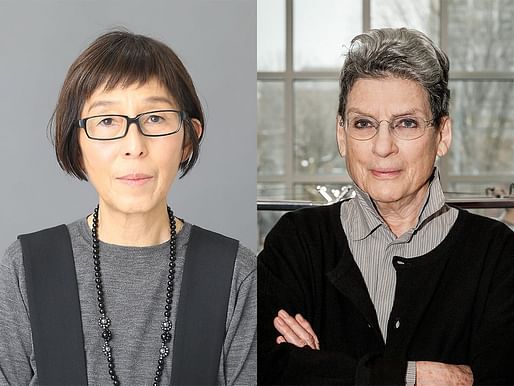 Kazuyo Sejima and Phyllis Lambert. Images: Aiko Suzuki/La Biennale Architettura and CNW Group/Canadian Centre for Architecture. 