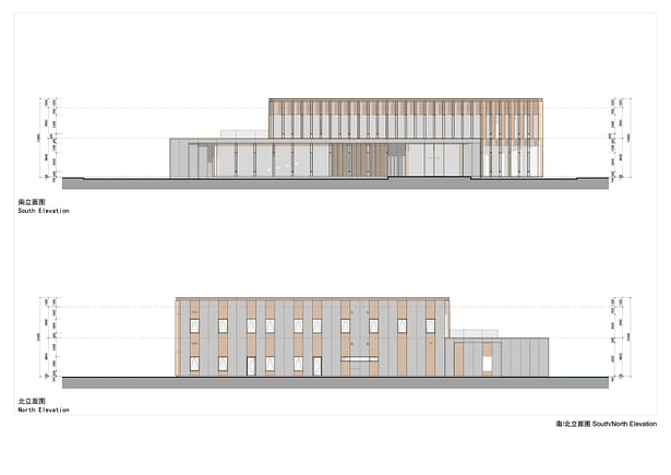 South & North Elevations