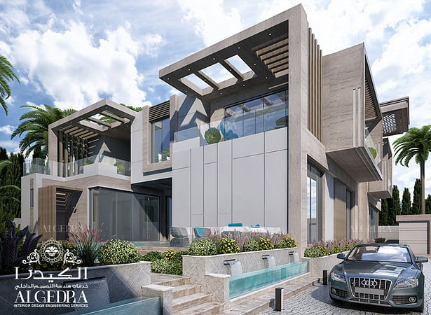 Modern villa elevation design