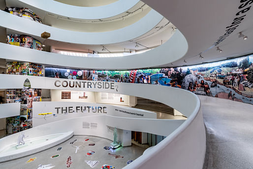 Installation view of the Guggenheim Museum rotunda. Image by David Heald © Solomon R. Guggenheim Foundation.