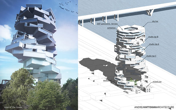 View of the tower and function concept