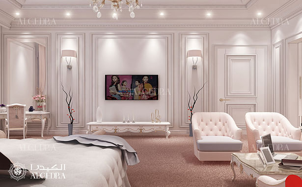 Bedroom design in luxury villa