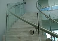 Frameless Curved Glass Railings in Residential home