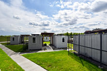 University of Kansas students converted shipping containers into housing for community shelter guests in need of quarantined spaces