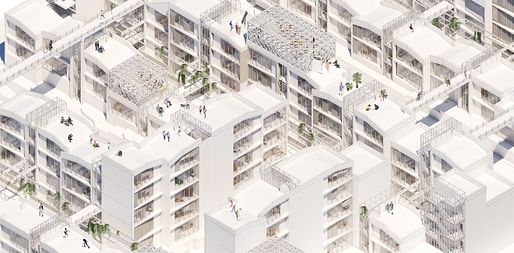 Image of a student project produced by Alexandros Prince-Wright and Yoonwon Kang for GSAPP's Housing Studio. Image courtesy of GSAPP.